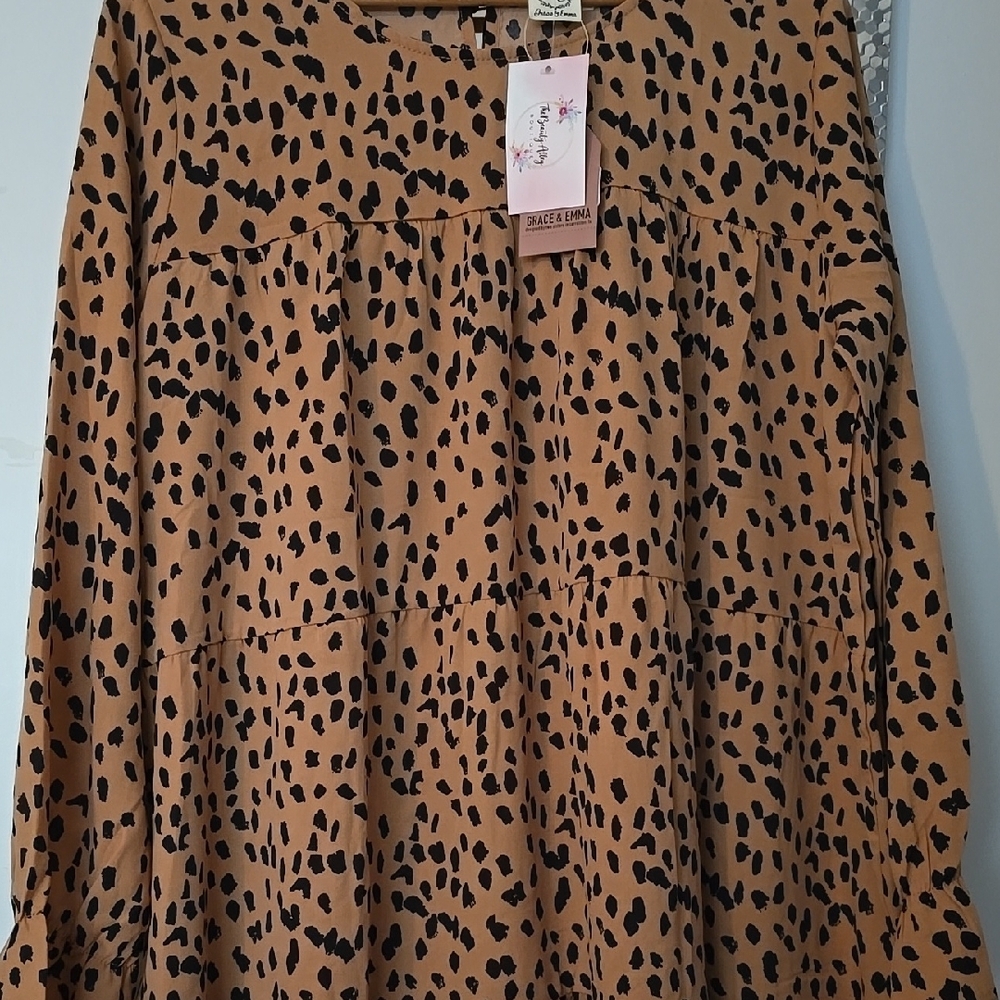 Brown Leopard Print Dress